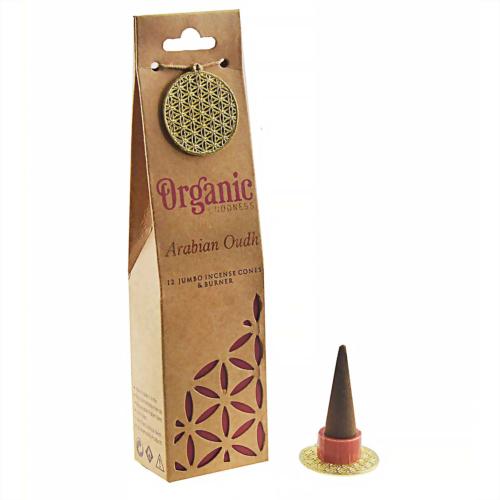 12 packs incense cones & holder, Organic Goodness, arabian oudh