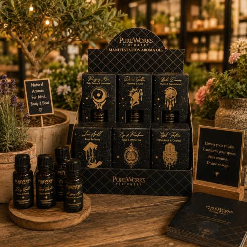 Aroma Oil Esoteric Range, display unit with 24 packs