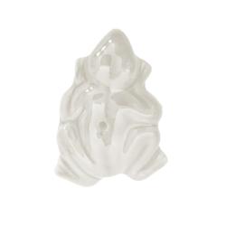Incense Holder Ceramic Frog White