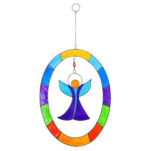 Suncatcher angel in oval