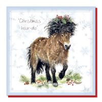 Christmas card, Exmoor Pony