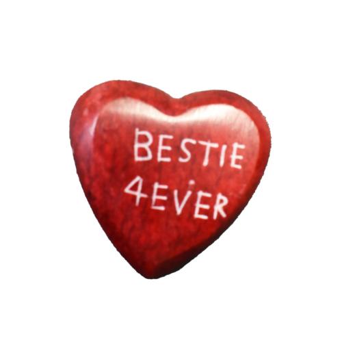 Sentiment Pebble Heart, Bestie 4ever 3.5 x 3.5cm