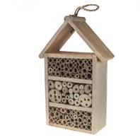 Bee/bug house, wood 3-tier, 38cm height