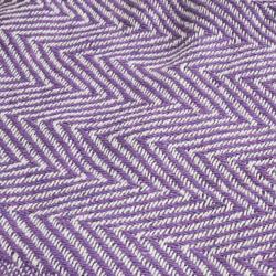 Throw/Bedspread Soft Recycled Material Chevron Design Lilac 150x125cm