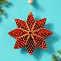 Hanging Christmas Decoration Red Paper Star