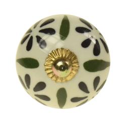 Ceramic door knob, round, assorted