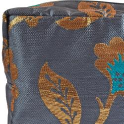 Grey washbag with recycled brocade fabric 22 x 29 cm