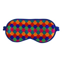 Eye Mask, recycled multicoloured brocade honeycomb design fabric 22 x 16cms