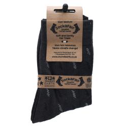 Socks Recycled Cotton / Polyester Dark Grey With Squiggles Shoe Size UK 3-7 Womens