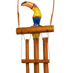 Bamboo Windchime with Albesia Wood Toucan 90cm