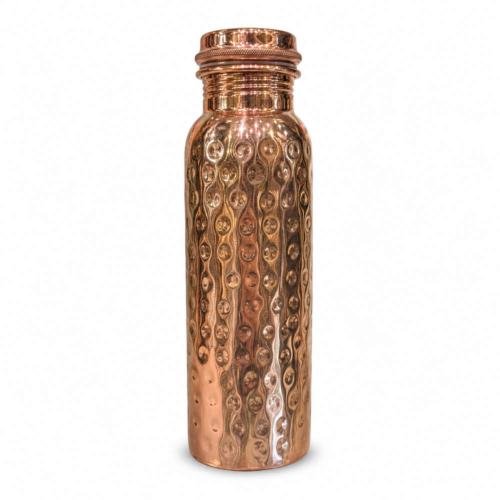 Copper water bottle, hammered, 900ml