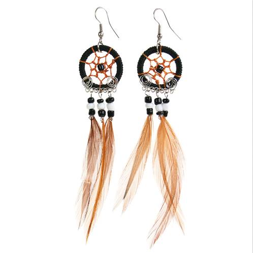 Dreamcatcher earrings, black