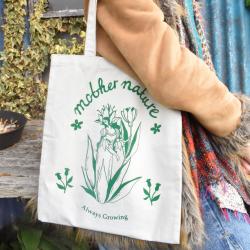 Tote Bag Recycled Cotton Mother Nature 36 x 40cm