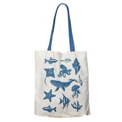 Tote Bag Recycled Cotton Sea Animals 36 x 40cm