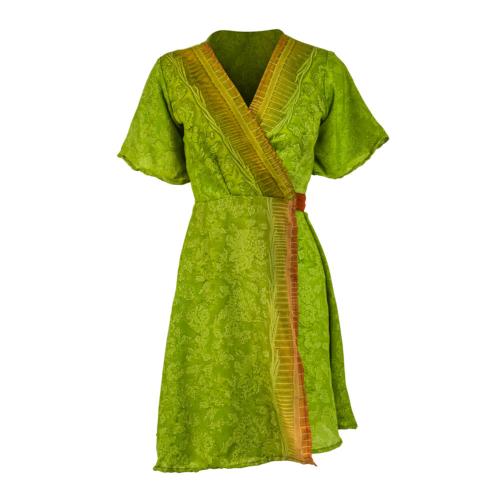 GENKI Loose Fit Kimono Dress, upcycled silk one-size colours will vary, large