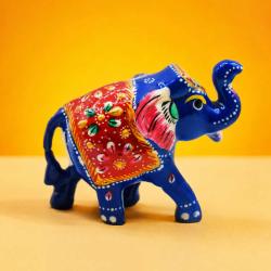 Blue Elephant Ornament Recycled Plastic 10 × 4 × 7cm