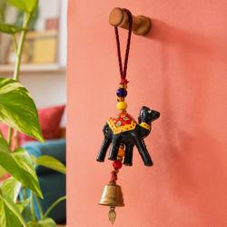 Camel Hanging with Bell Recycled Plastic Black Red