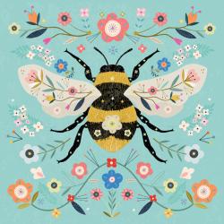 Greetings card "Honey Bee" 16x16cm