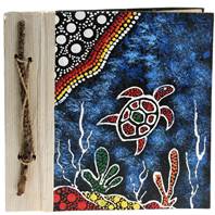 Notebook Aboriginal design turtle, 20x20cm