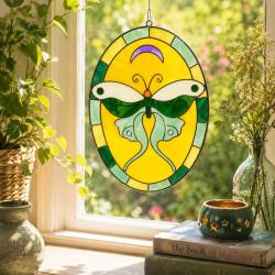 Suncatcher Lunar Moth 13.5 x 23.5cm