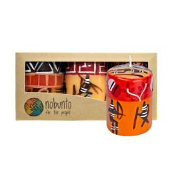 3 hand painted candles in gift box, Damisi