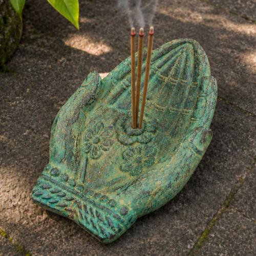 Praying Hands Incense Holder Sandstone