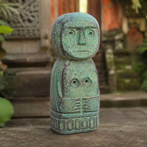 Green Primitive God Ornament Sandstone