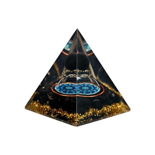Orgone Pyramid Black Tourmaline Amethyst 7cm