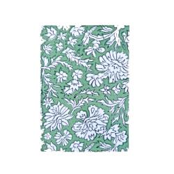 Notebook Recycled Paper Floral Turquoise White 13 x 18cm