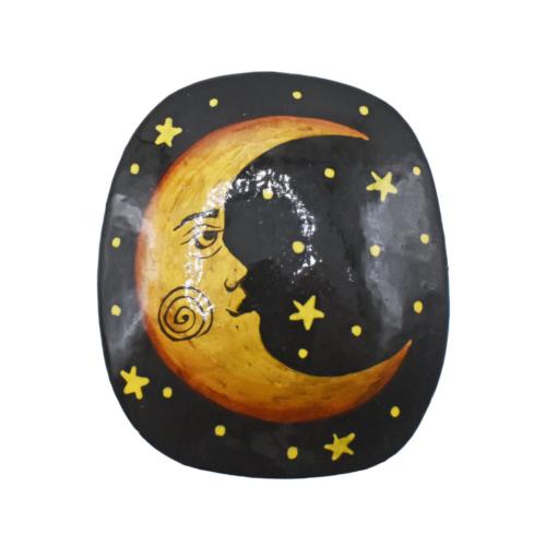 Trinket Box Moon and Stars Papier Mâché 12 x 9.5cm