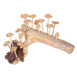 Handcrafted Woodland 16 Toadstool Branch Sculpture