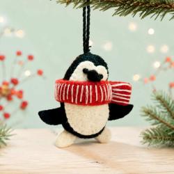 Hanging Decoration Handcrafted Felt Penguin 7x6cm