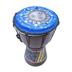 Djembe Drum Sun Face on Blue 20cm