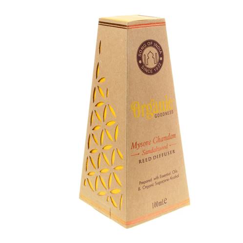 Reed stick diffuser Organic Goodness, Mysore Chandan Sandalwood, 100ml