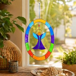 Suncatcher angel in oval