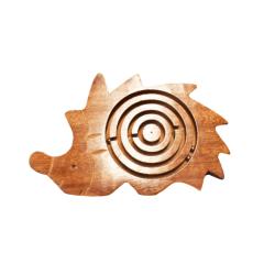 Ball in a Maze Game Wood Hedgehog