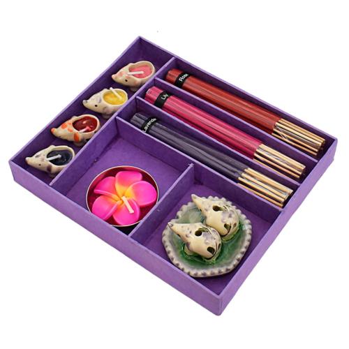 Incense and candle gift set, purple