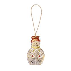 Hanging Snowman Decoration Albesia Wood 7 x 12cm