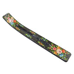 Incense holder / ashcatcher papier maché floral 27 x 3.5cm