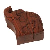 Shesham wood elephants puzzle box