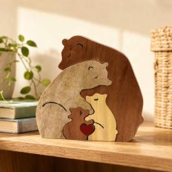 Bears Jigsaw Puzzle Mango Tun and Papri Wood 18 × 2.5 × 18cm