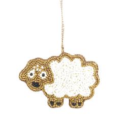 Hanging Christmas Decoration Sheep Beaded 