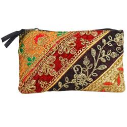 Purse, Recycled Patchwork Saris, assorted colours 20 x 12cm
