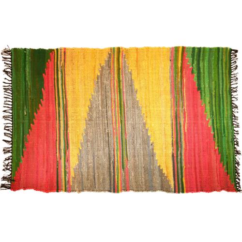 Kilim rag rug recycled cotton & polyester Aztec 120x180cm