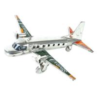 Plane recycled cans silver colour 20cm