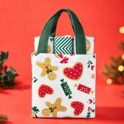 3 Christmas Kitchen Tea Towels Reusable Bag Recycled Cotton