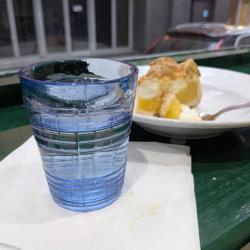 Single Tumbler Recycled Glass Blue Tinted, 9cm height