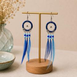 Dreamcatcher earrings, blue
