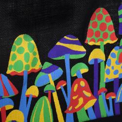 Jute shopping bag, Mushrooms 30x30cm