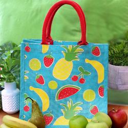 Jute shopping bag, Fruits 30x30cm